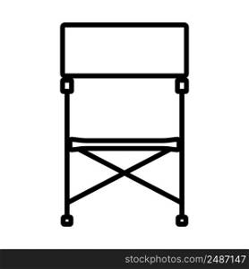 Icon Of Fishing Folding Chair. Bold outline design with editable stroke width. Vector Illustration.
