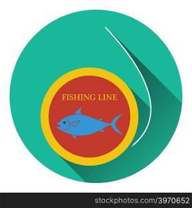 Icon of fishing line. Flat design. Vector illustration.
