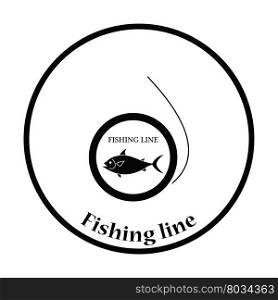 Icon of fishing line. Thin circle design. Vector illustration.
