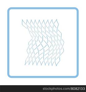 Icon of Fishing net . Blue frame design. Vector illustration.