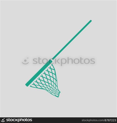 Icon of Fishing net . Gray background with green. Vector illustration.