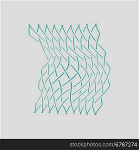 Icon of Fishing net . Gray background with green. Vector illustration.
