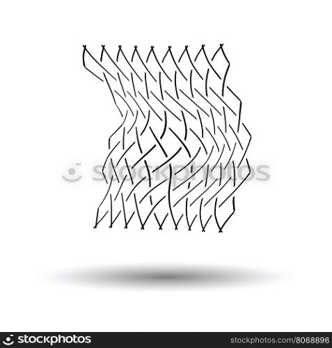 Icon of Fishing net . White background with shadow design. Vector illustration.