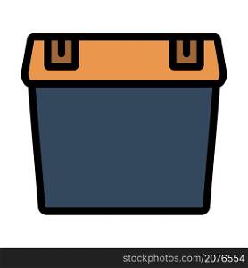 Icon Of Fishing Opened Box. Editable Bold Outline With Color Fill Design. Vector Illustration.