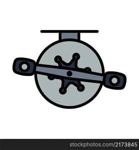 Icon Of Fishing Reel. Editable Bold Outline With Color Fill Design. Vector Illustration.