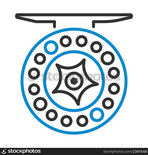 Icon Of Fishing Reel. Editable Bold Outline With Color Fill Design. Vector Illustration.
