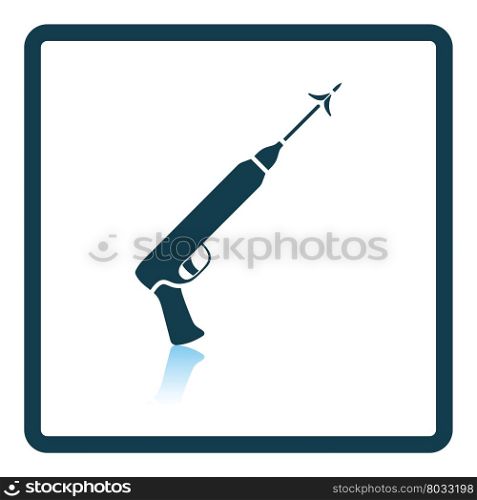 Icon of Fishing speargun . Shadow reflection design. Vector illustration.