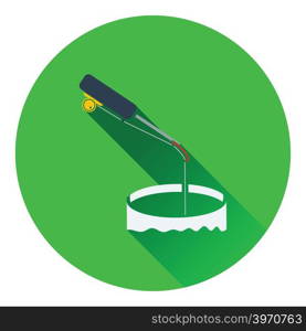 Icon of Fishing winter tackle . Flat design. Vector illustration.