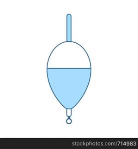 Icon Of Float. Thin Line With Blue Fill Design. Vector Illustration.