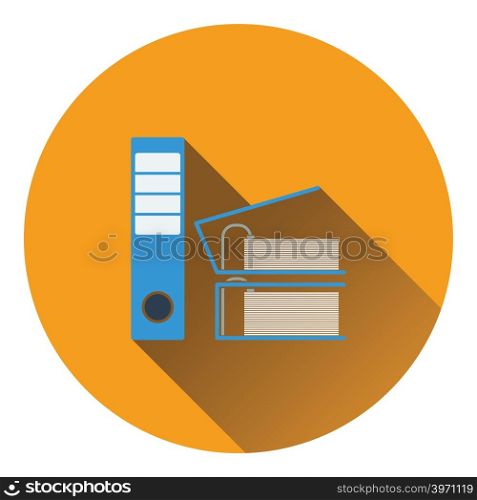 Icon of Folders with clip. Flat design. Vector illustration.