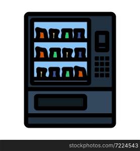 Icon Of Food Selling Machine. Editable Bold Outline With Color Fill Design. Vector Illustration.