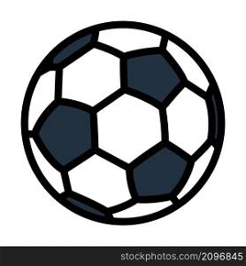 Icon Of Football Ball. Editable Bold Outline With Color Fill Design. Vector Illustration.