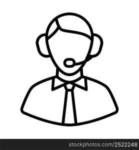 Icon Of Football Commentator. Bold outline design with editable stroke width. Vector Illustration.