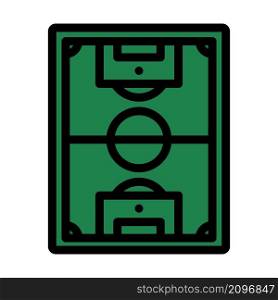 Icon Of Football Field. Editable Bold Outline With Color Fill Design. Vector Illustration.
