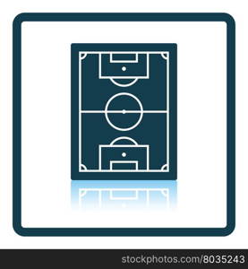 Icon of football field. Shadow reflection design. Vector illustration.