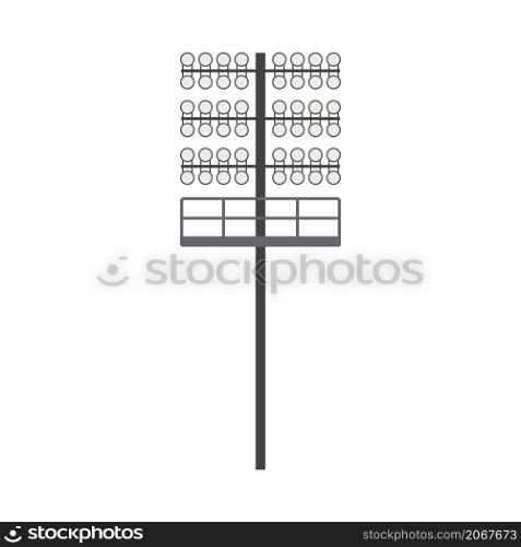 Icon Of Football Light Mast. Flat Color Design. Vector Illustration.