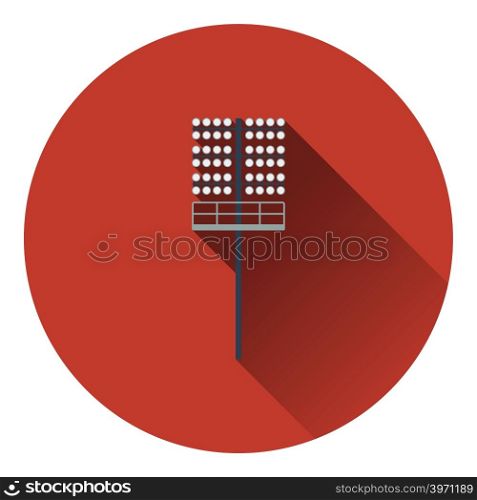 Icon of football light mast. Flat color design. Vector illustration.