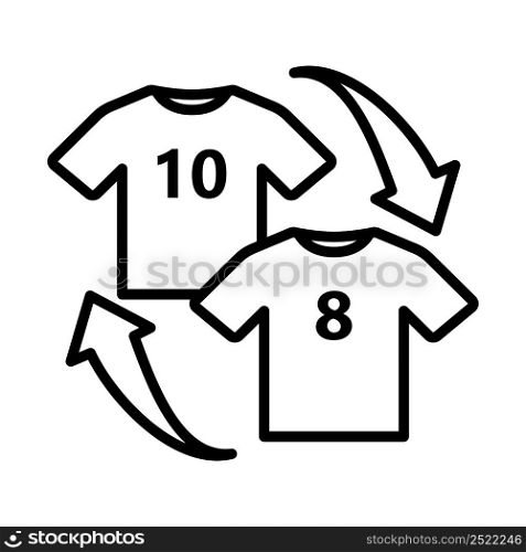 Icon Of Football Replace. Bold outline design with editable stroke width. Vector Illustration.