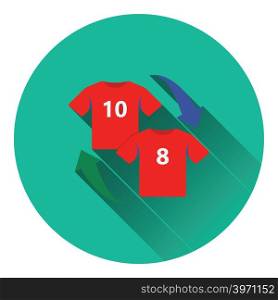 Icon of football replace . Flat color design. Vector illustration.
