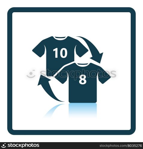 Icon of football replace . Shadow reflection design. Vector illustration.