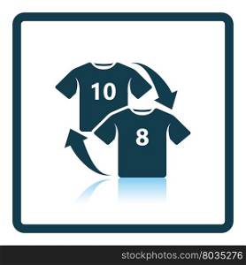 Icon of football replace . Shadow reflection design. Vector illustration.