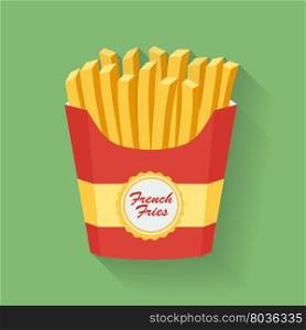 Icon of French fries. Icon of French fries. Fast food Vector illustration