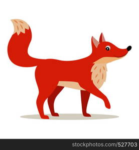 Icon of funny cute red fox isolated, forest, woodland animal, vector illustration for children book or decoration. Icon of red fox isolated, forest, woodland animal,