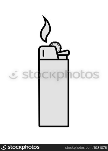 Icon of gas or petrol lighter. Flat design