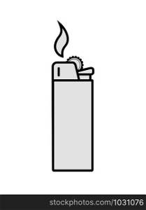Icon of gas or petrol lighter. Flat design