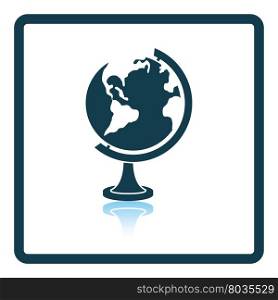 Icon of Globe. Shadow reflection design. Vector illustration.