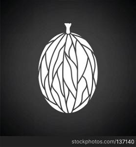Icon of Gooseberry. Black background with white. Vector illustration.