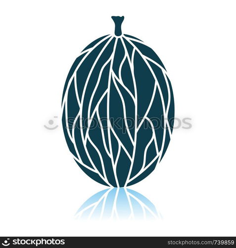 Icon Of Gooseberry. Shadow Reflection Design. Vector Illustration.