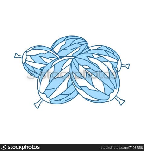 Icon Of Gooseberry. Thin Line With Blue Fill Design. Vector Illustration.