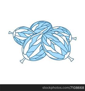 Icon Of Gooseberry. Thin Line With Blue Fill Design. Vector Illustration.