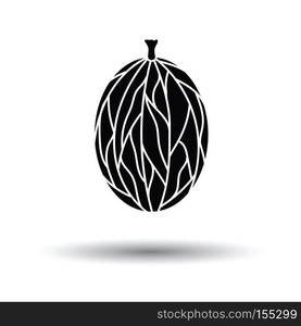 Icon of Gooseberry. White background with shadow design. Vector illustration.