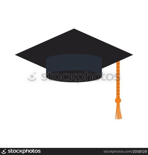 Icon Of Graduation Cap. Flat Color Design. Vector Illustration.