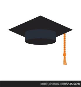 Icon Of Graduation Cap. Flat Color Design. Vector Illustration.