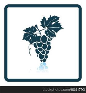 Icon of Grape. Shadow reflection design. Vector illustration.