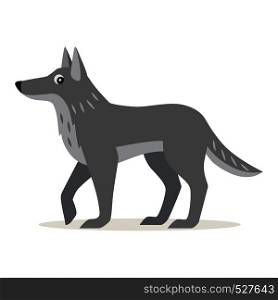Icon of gray wolf isolated, forest, woodland animal, children illustration, vector illustration. Icon of gray wolf isolated, forest animal