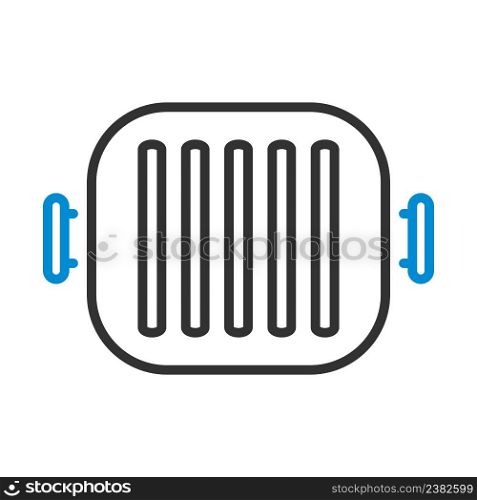 Icon Of Grill Pan. Editable Bold Outline With Color Fill Design. Vector Illustration.