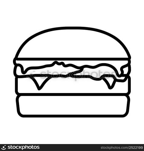 Icon Of Hamburger. Bold outline design with editable stroke width. Vector Illustration.