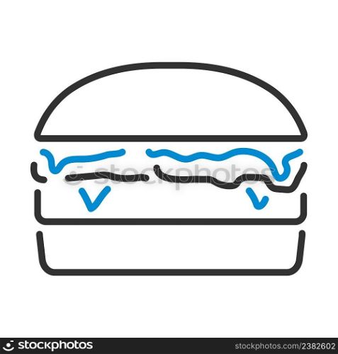 Icon Of Hamburger. Editable Bold Outline With Color Fill Design. Vector Illustration.