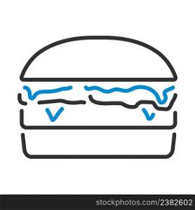 Icon Of Hamburger. Editable Bold Outline With Color Fill Design. Vector Illustration.