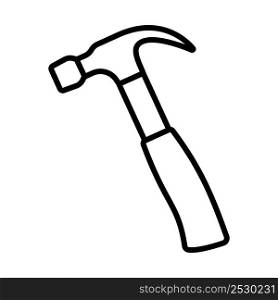 Icon Of Hammer. Bold outline design with editable stroke width. Vector Illustration.