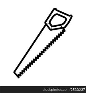 Icon Of Hand Saw. Bold outline design with editable stroke width. Vector Illustration.