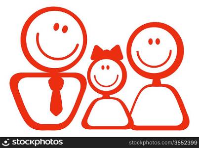 Icon of happy family for design