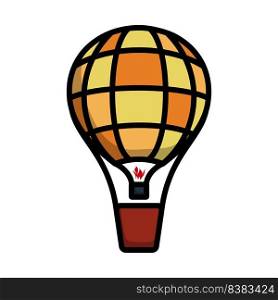 Icon Of Hot Air Balloon. Editable Bold Outline With Color Fill Design. Vector Illustration.