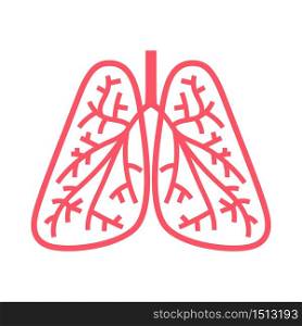 Icon of human lung isolated on white background. Wuhan coronavirus theme. Design element for poster, card, banner, sign. Vector illustration