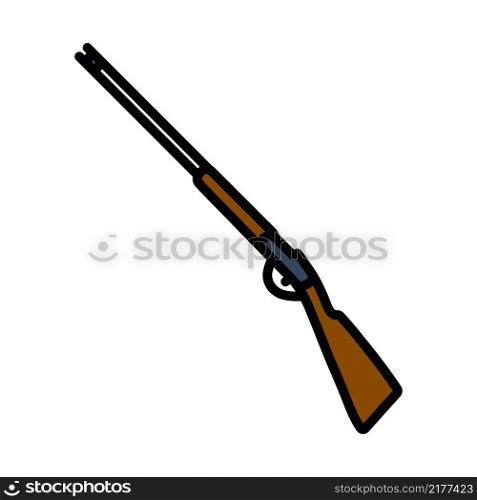 Icon Of Hunting Gun. Editable Bold Outline With Color Fill Design. Vector Illustration.