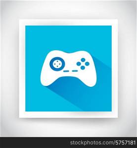 Icon of joystick for web and mobile applications. Flat design with long shadow